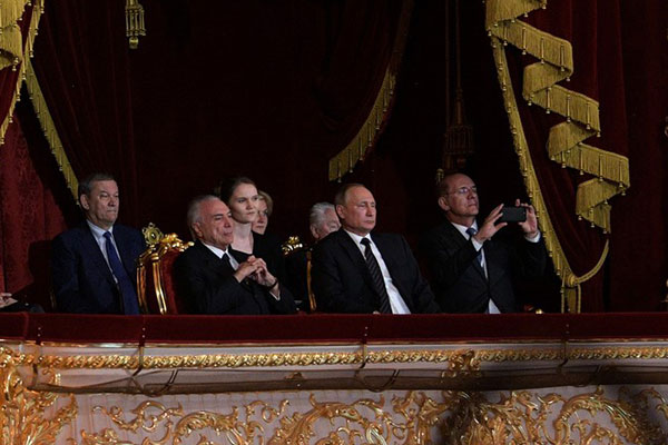 Путин и Темер посетили международный конкурс хореографии в Большом театре